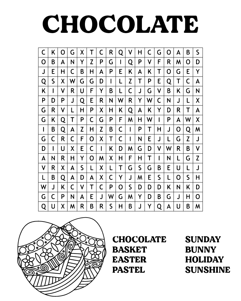 Dibujo de Easter Word Searches Chick Coloring Page 1 para Colorear y Imprimir