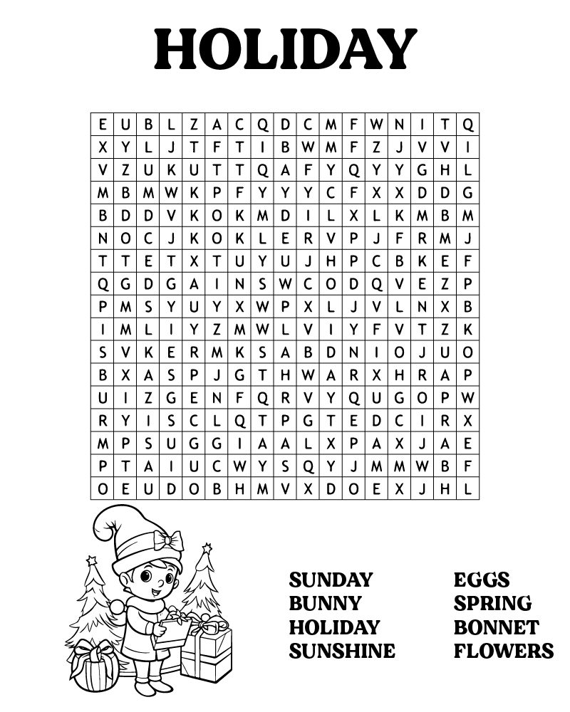 Búsqueda de Palabras de Pascua para Colorear