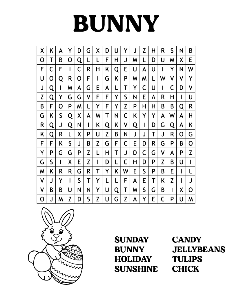 Dibujo de Easter Word Searches To Print Coloring Page para Colorear y Imprimir