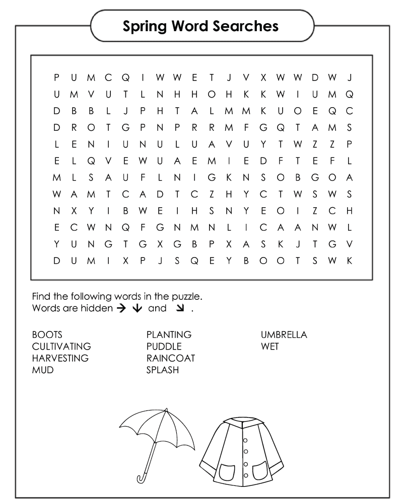 Dibujo de Spring Word Searches For 2Nd Grade Coloring Page para Colorear y Imprimir