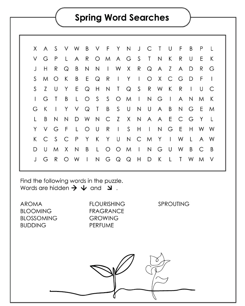 Dibujo de Spring Word Searches For Middle Schools Coloring Page para Colorear y Imprimir