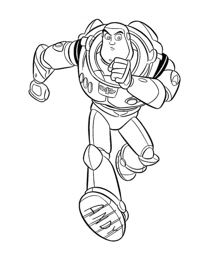 Dibujo de Buzz Lightyear Corriendo para Colorear y Imprimir