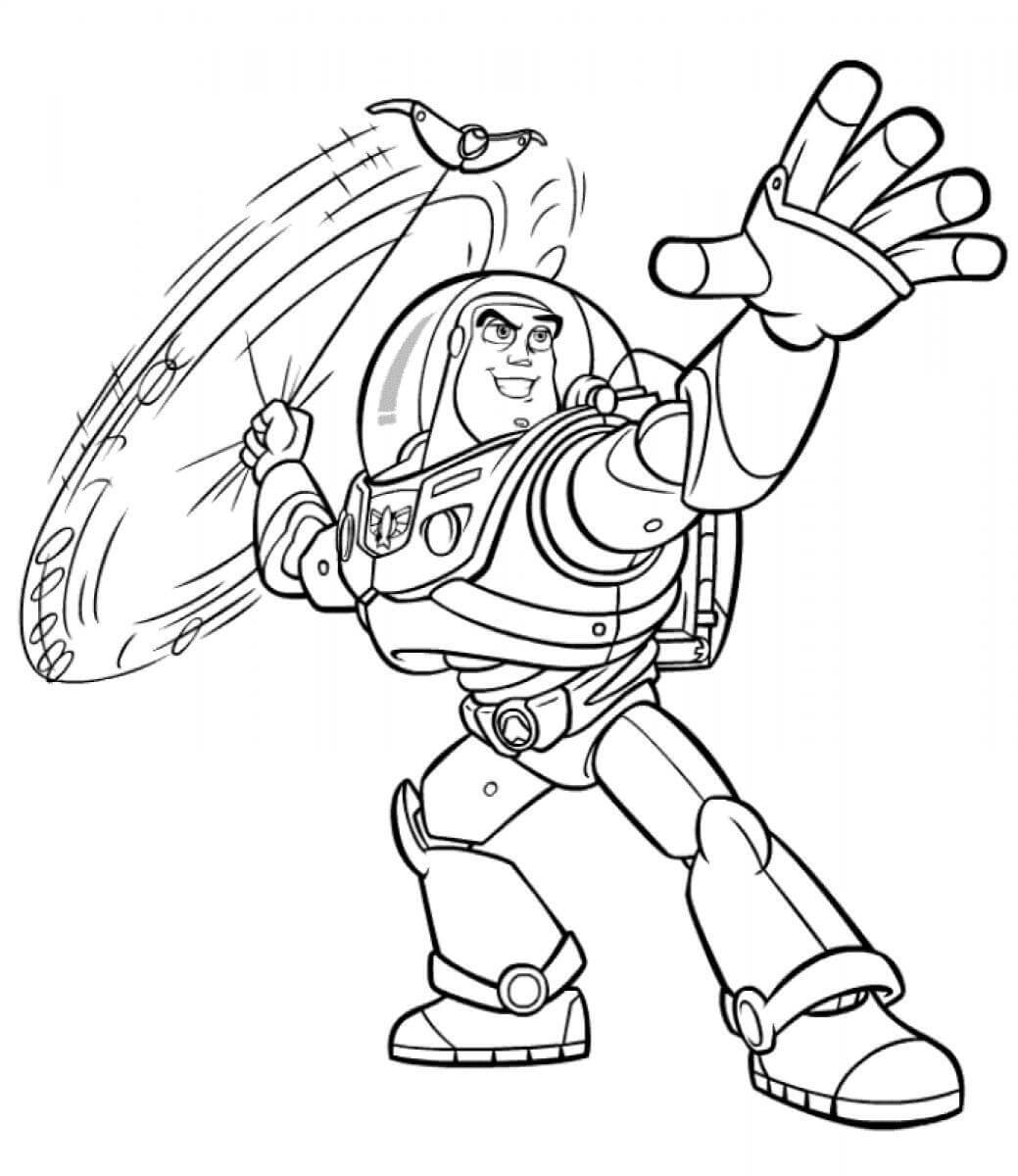 Dibujo de Buzz Lightyear Está a Punto de Lanzar para Colorear y Imprimir