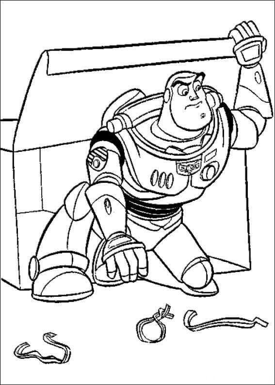 Dibujo de Buzz Lightyear Sé Esconde para Colorear y Imprimir