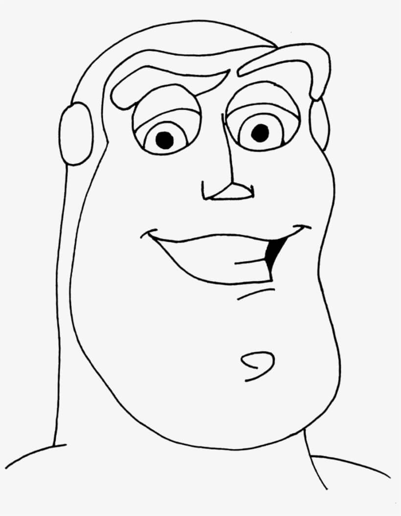 Dibujo de Cabeza de Buzz Lightyear para Colorear y Imprimir