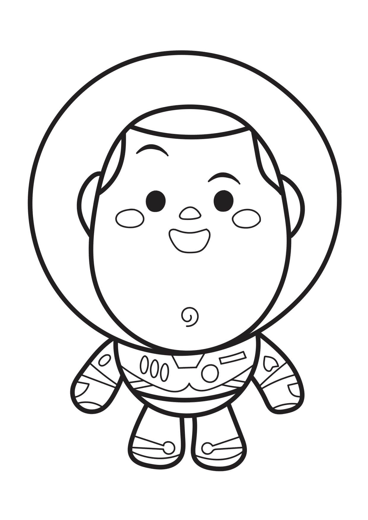 Dibujo de Chibi Buzz Lightyear para Colorear y Imprimir
