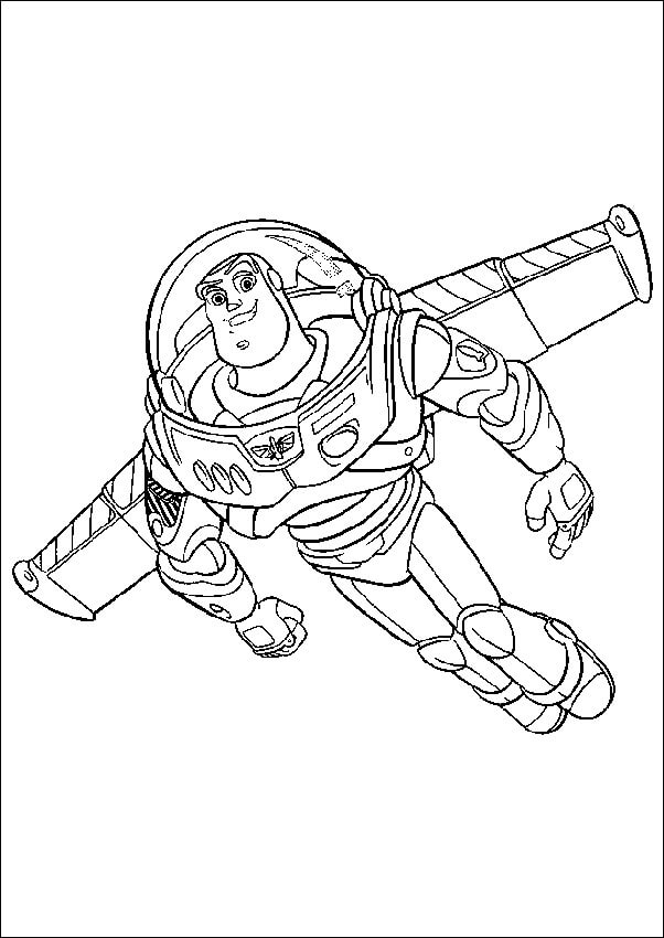 Dibujo de Dibujo Buzz Lightyear Volando para Colorear y Imprimir