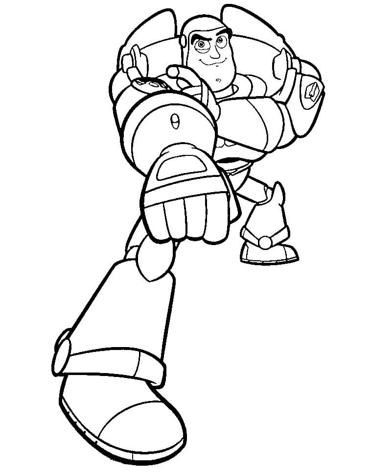 Dibujo de Puñetazo Buzz Lightyear para Colorear y Imprimir