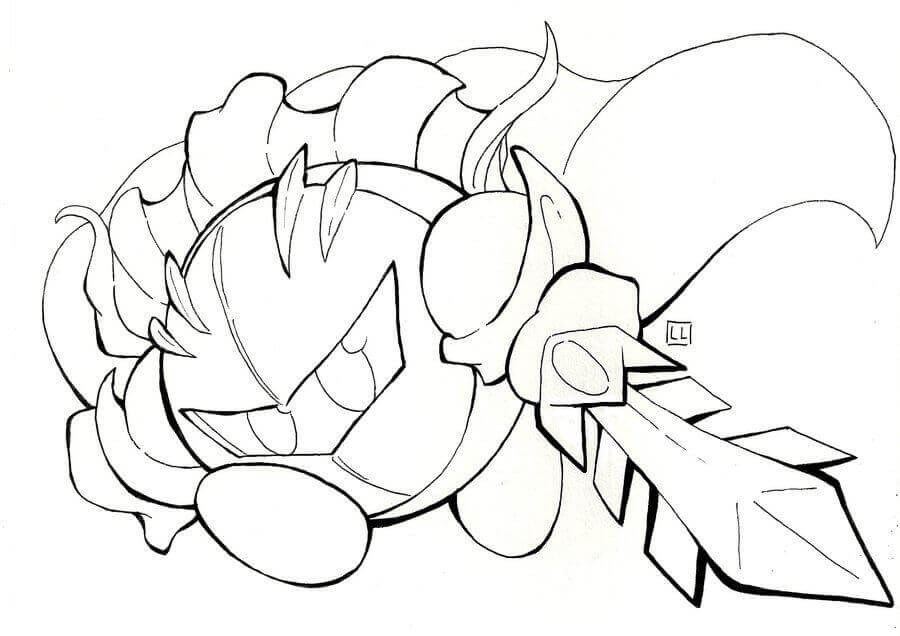 Dibujo de Ataque de Meta Knight para Colorear y Imprimir