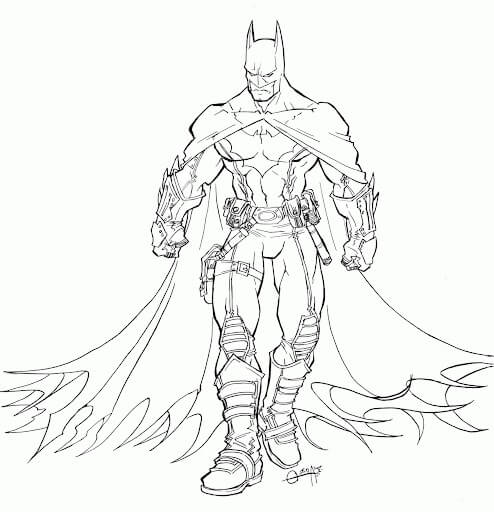 Dibujo de Batman Caballero Oscuro para Colorear y Imprimir