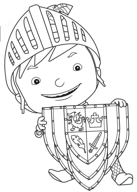 Dibujo de Caballero de Dibujos Animados para Colorear y Imprimir