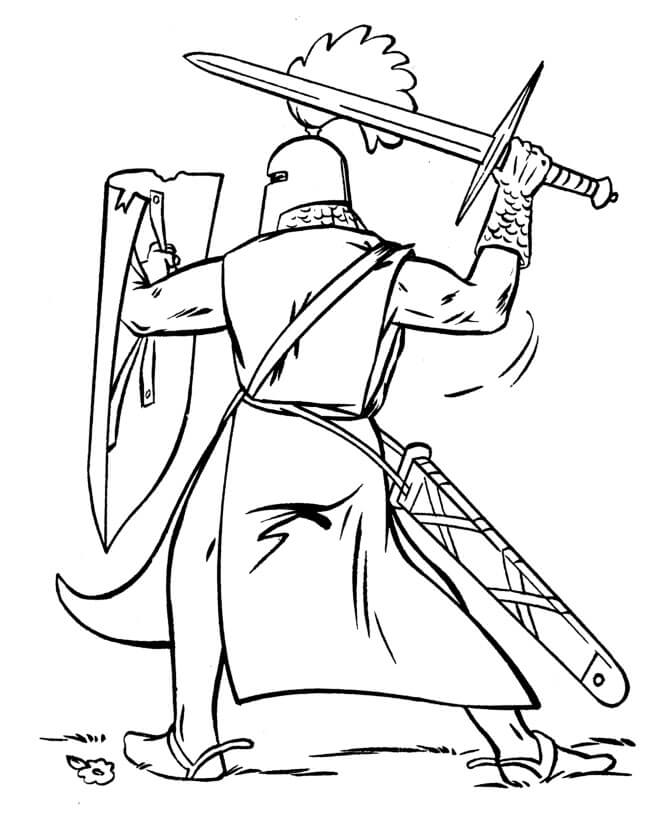 Dibujo de Caballero de La Lucha para Colorear y Imprimir