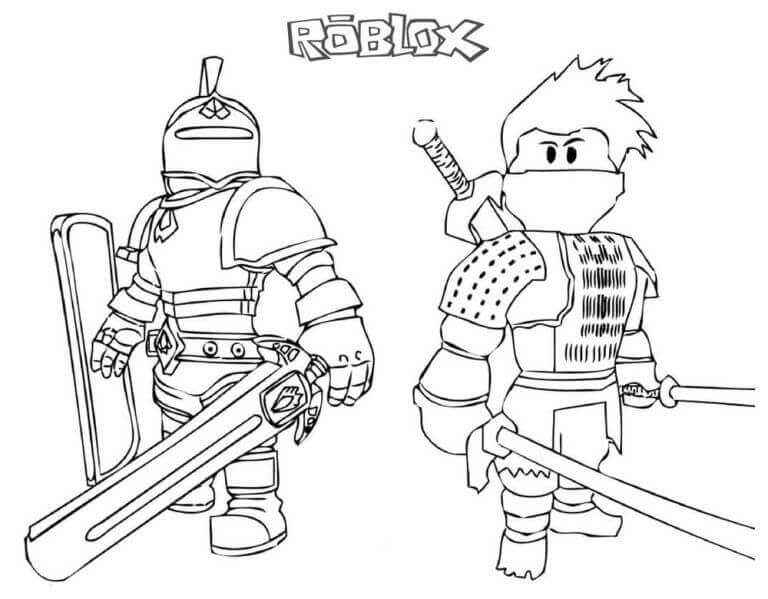 Dibujo de Caballero de Roblox para Colorear y Imprimir