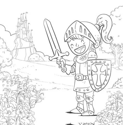 Dibujo de Caballero Divertido para Colorear y Imprimir