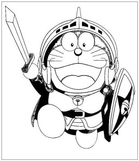 Dibujo de Caballero Doraemon para Colorear y Imprimir