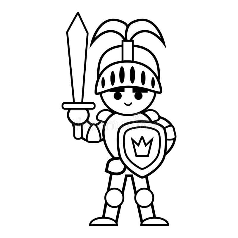 Dibujo de Caballero En Línea para Colorear y Imprimir