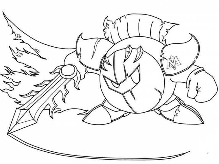 Dibujo de Caballero Meta para Colorear y Imprimir