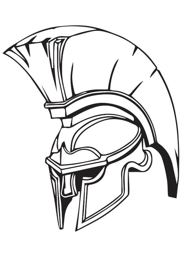 Dibujo de Casco de Caballeros para Colorear y Imprimir