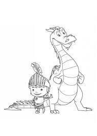 Dibujo de Mike El Caballero y El Dragón para Colorear y Imprimir