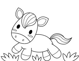 Dibujo de Caballo de Dibujos Animados de Bebé para Colorear y Imprimir