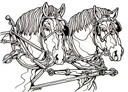Dibujo de Caballo de Tiro para Colorear y Imprimir