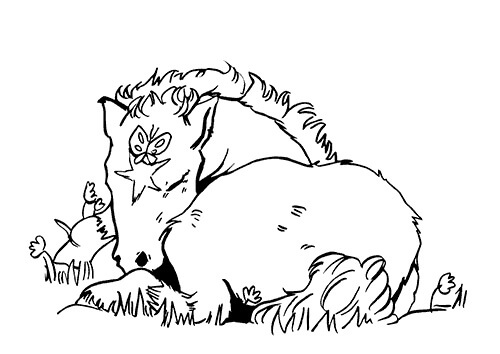 Dibujo de Caballo Dormido para Colorear y Imprimir