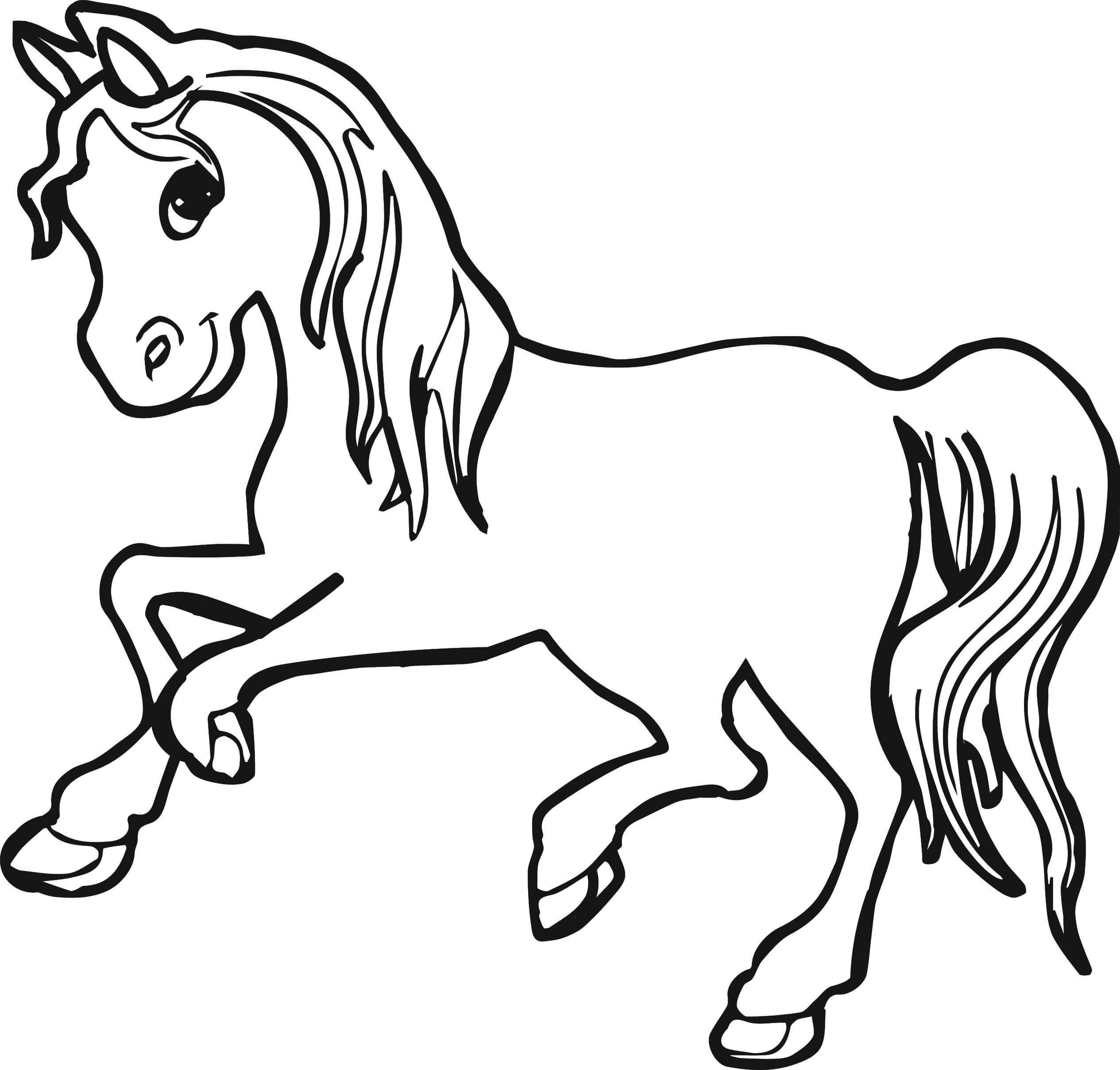 Dibujo de Caballo Sonriente para Colorear y Imprimir