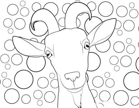 dibujo cabeza de cabra para colorear