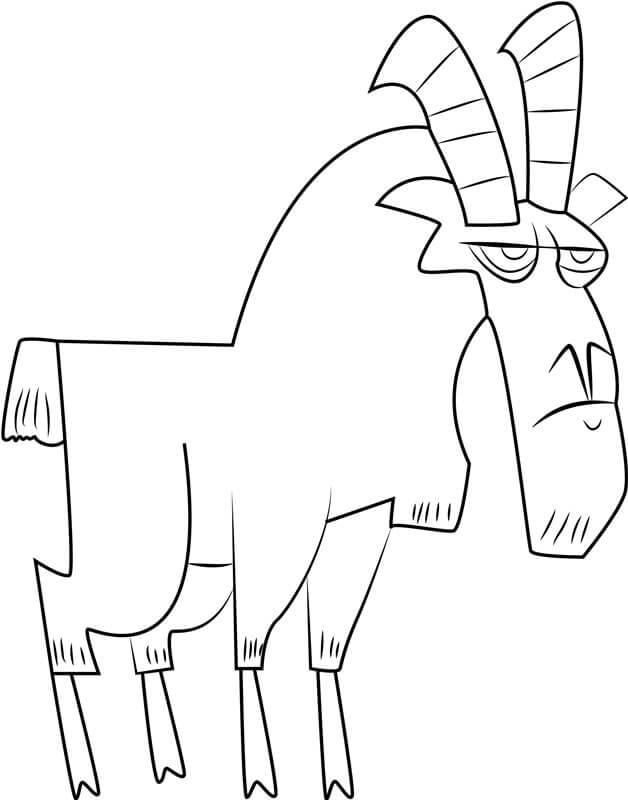 dibujo cabra de dibujos animados para colorear