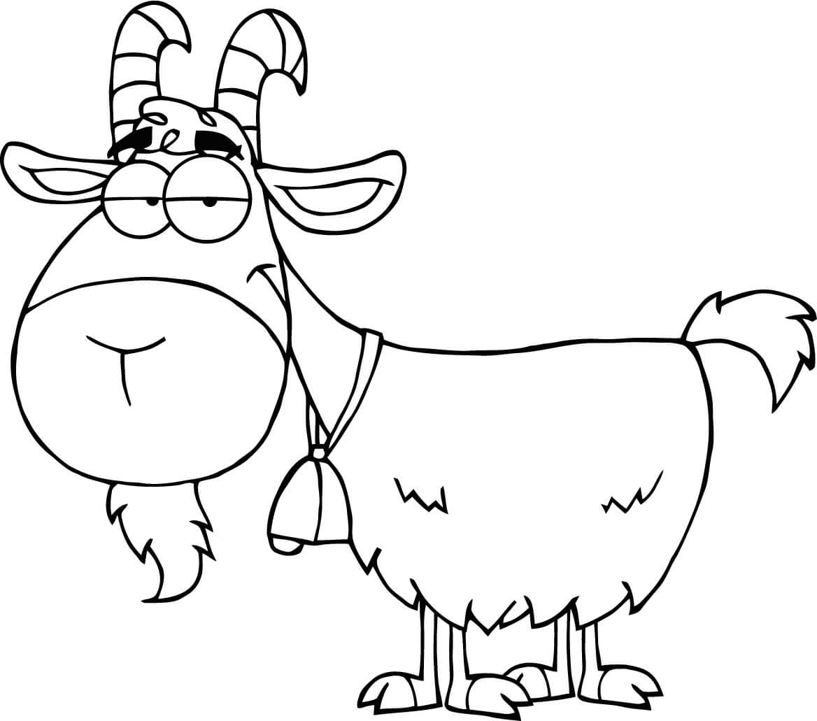 dibujo cabra divertida para colorear