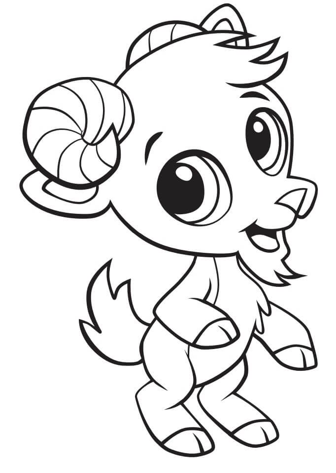 dibujo cabra linda del bebe para colorear