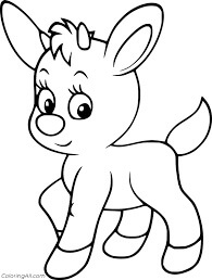 dibujo chibi cabra kawaii para colorear