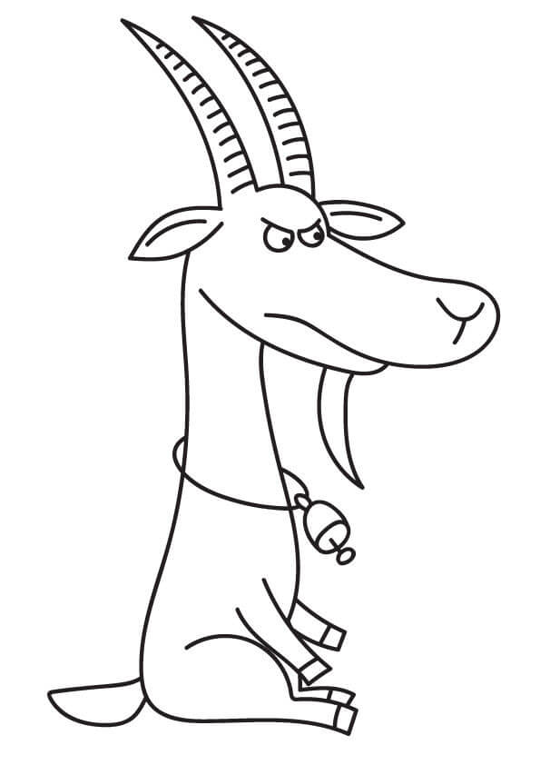 Dibujo de Cabra Enojada para Colorear y Imprimir