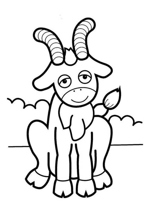 Dibujo de Smiling Goat para Colorear y Imprimir