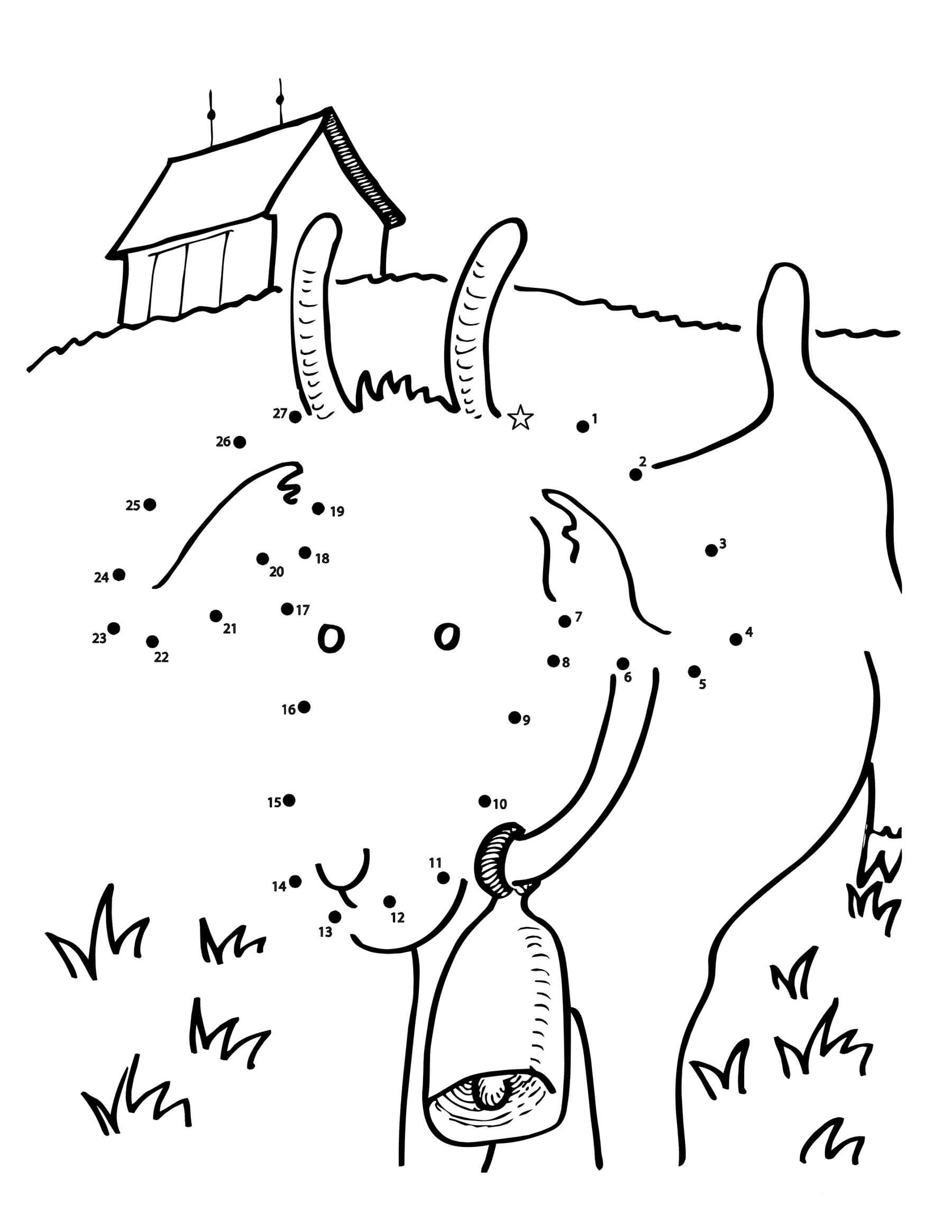 dibujo punto de cabra a puntos para colorear