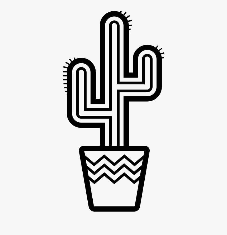 Dibujo de Cactus Normales para Colorear y Imprimir