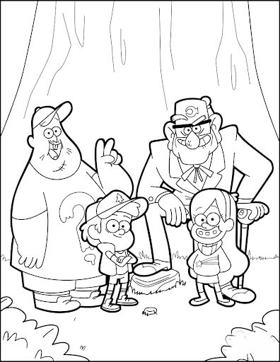 Dibujo de Bienvenido a Las Caídas de Gravedad para Colorear y Imprimir
