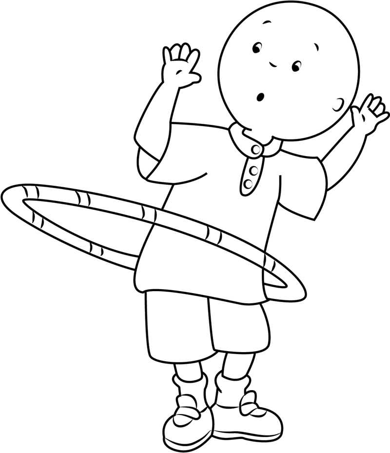 Dibujo de Caillou Hula Hoop para Colorear y Imprimir