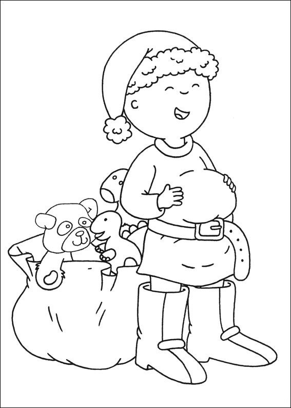 Dibujo de Caillou Papá Noel para Colorear y Imprimir
