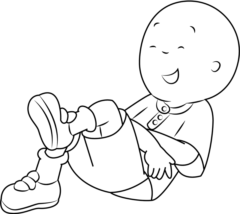Dibujo de Caillou Riendo para Colorear y Imprimir