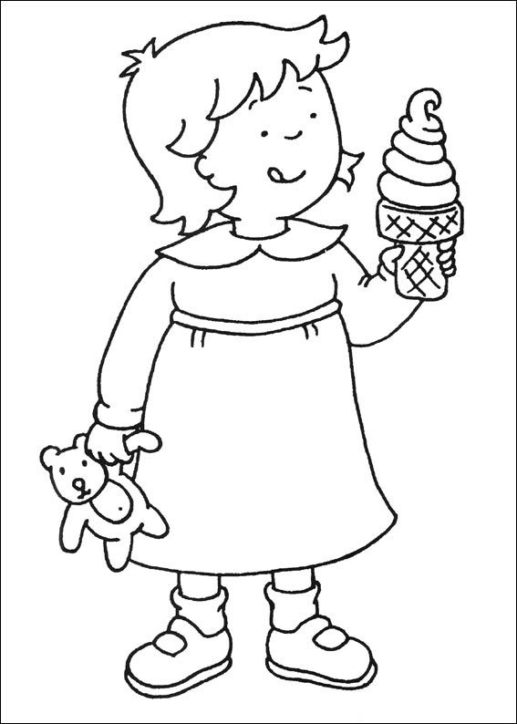 Dibujo de Rosie Comiendo Helado para Colorear y Imprimir