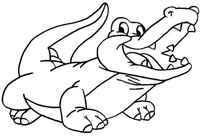 Dibujo de Cocodrilo Lindo para Colorear y Imprimir
