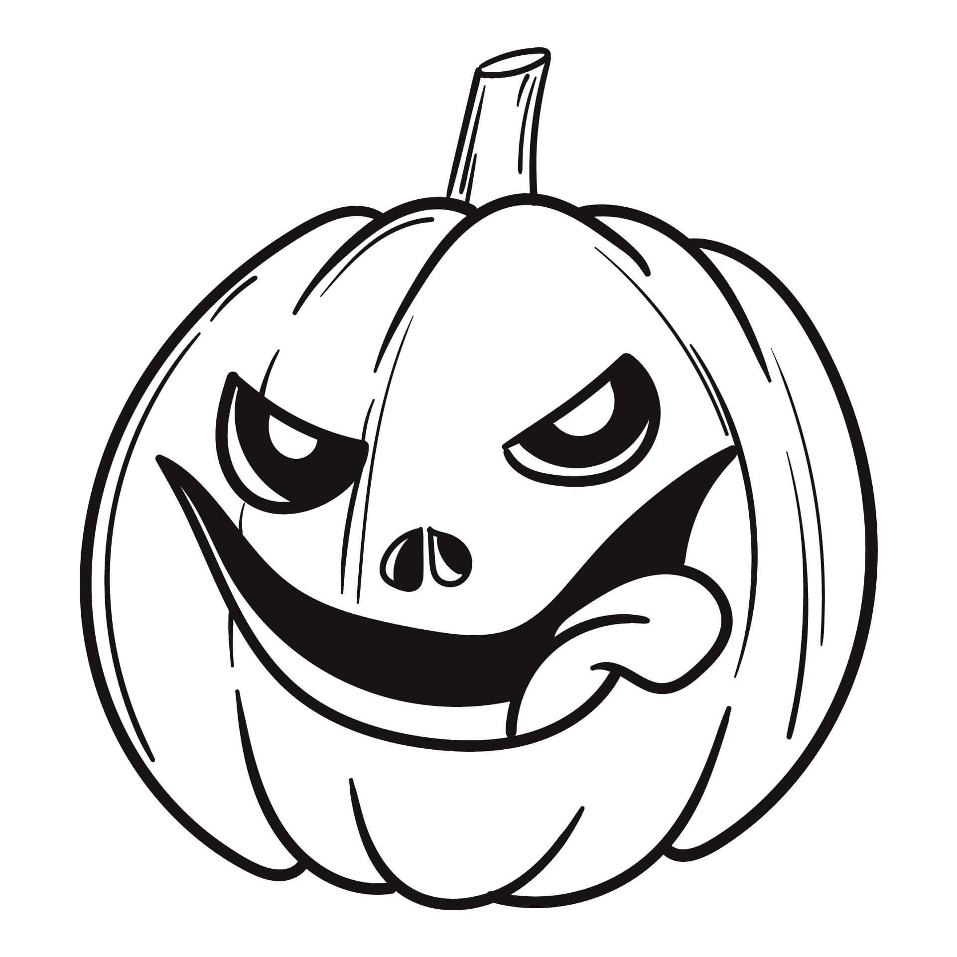 dibujo calabaza de dibujos animados para colorear