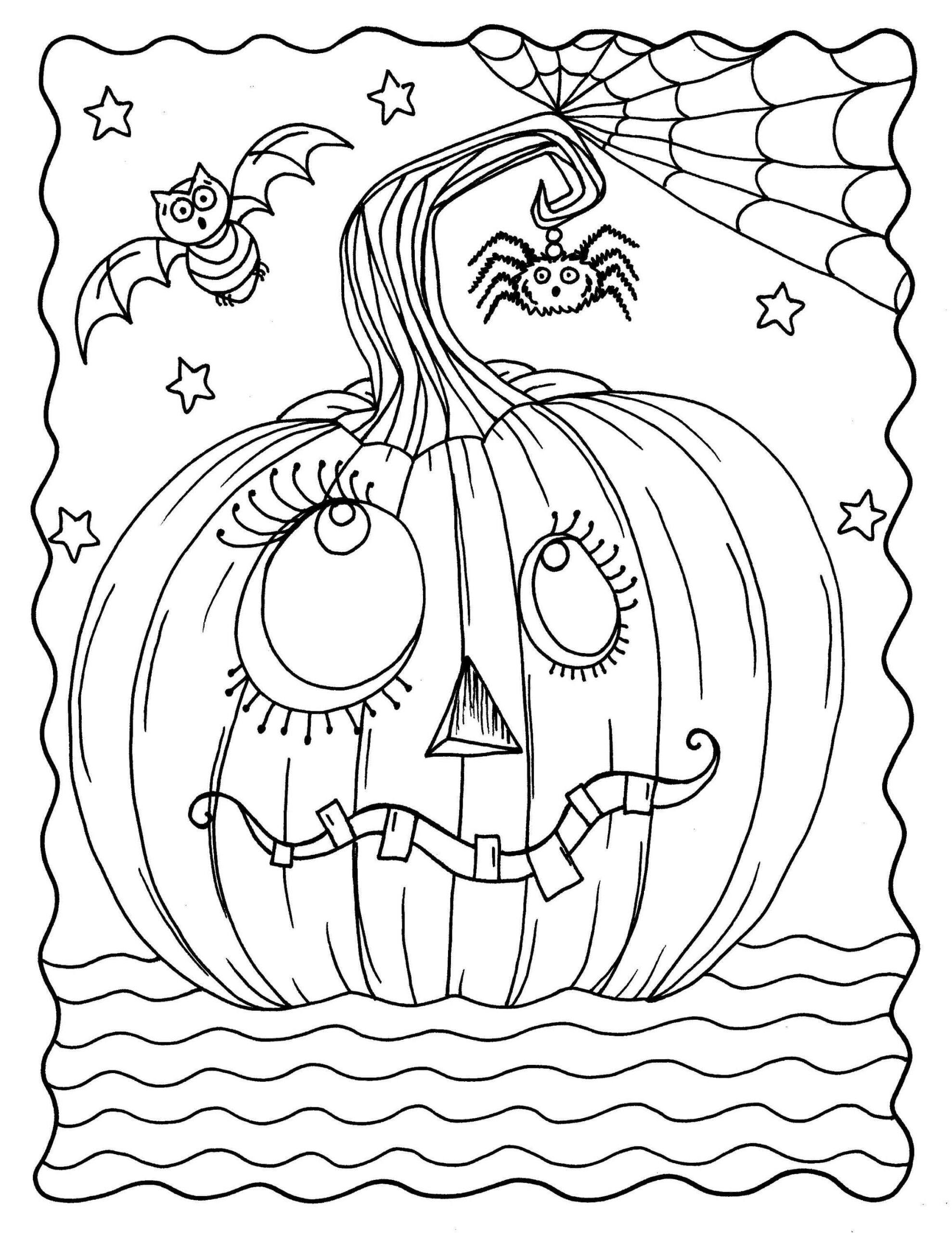 dibujo calabaza divertida para colorear