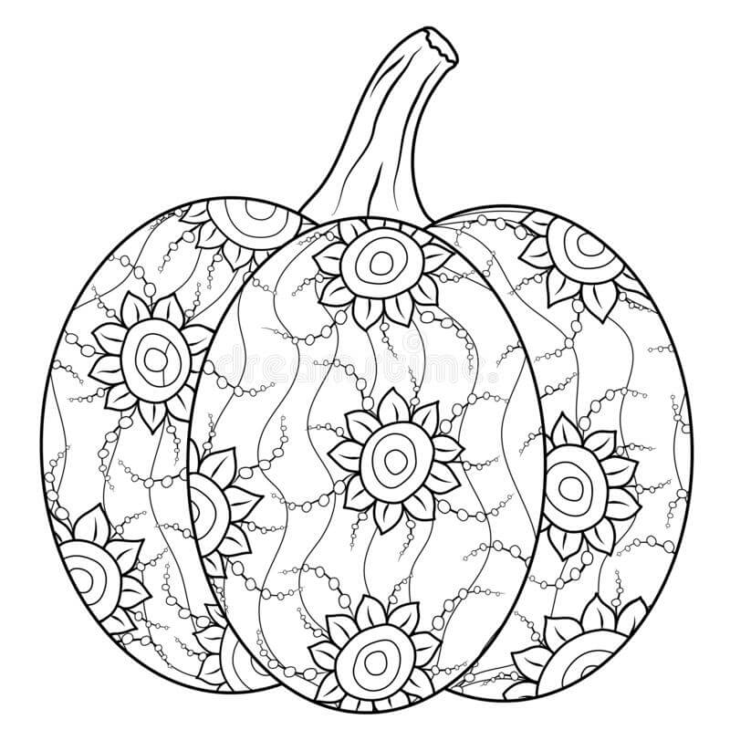 dibujo calabaza mandala para colorear