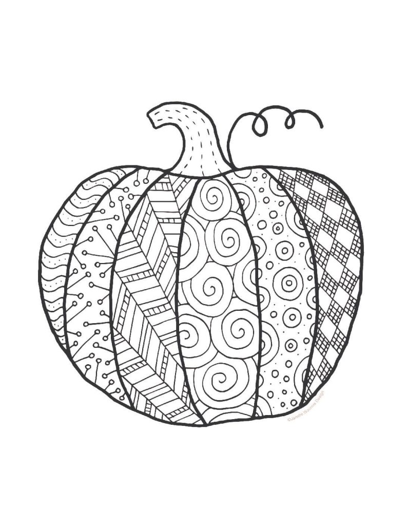 Dibujo de La Calabaza Es para Adultos para Colorear y Imprimir