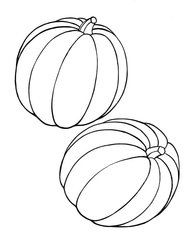 dibujo dos calabazas para colorear
