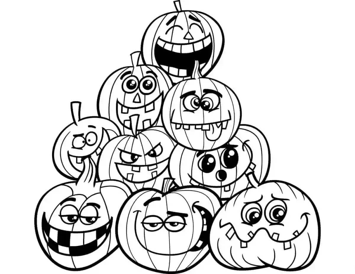 dibujo las calabazas de dibujos animados para colorear