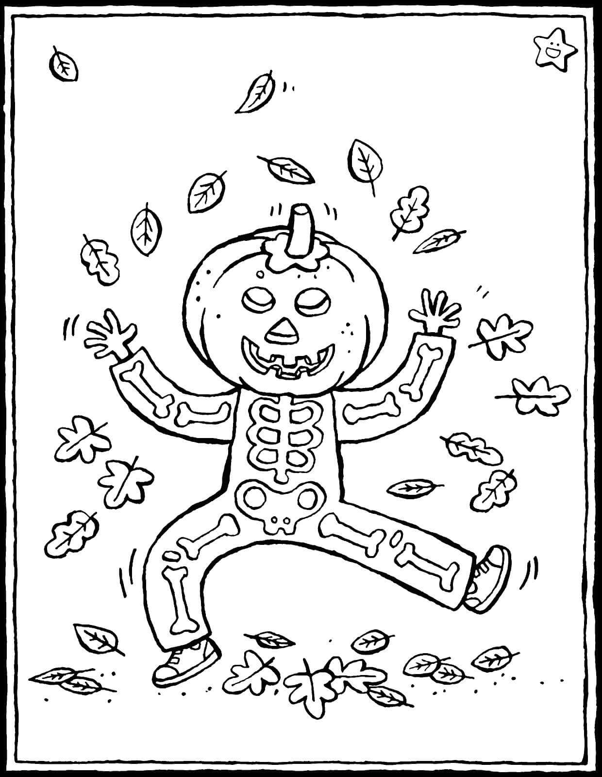 dibujo linda calabaza con caramelo para colorear