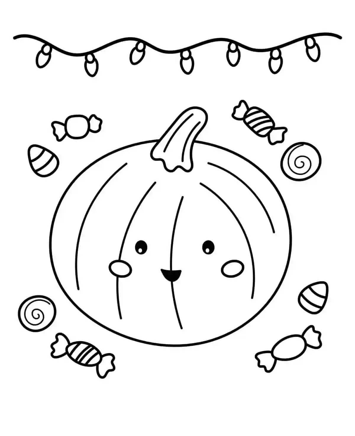 dibujo linda calabaza para colorear